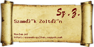 Szamák Zoltán névjegykártya