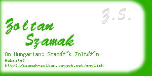 zoltan szamak business card